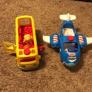 Fisher price airplane and bus